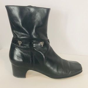 Brighton 9M Gypsy Leather Zip Ankle Boots Women